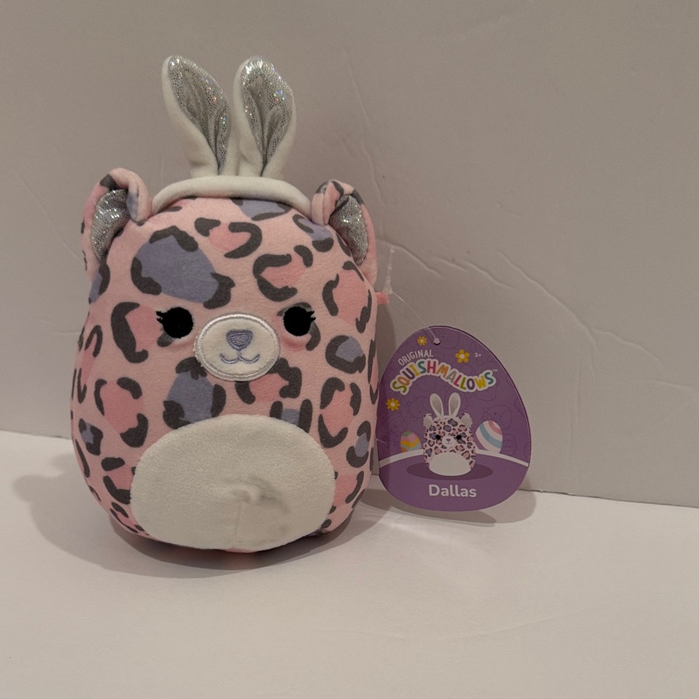 Squishmallows Pink and Gray Leopard Plush